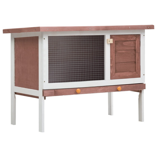 vidaXL Outdoor Rabbit Hutch 1 Layer Brown Wood