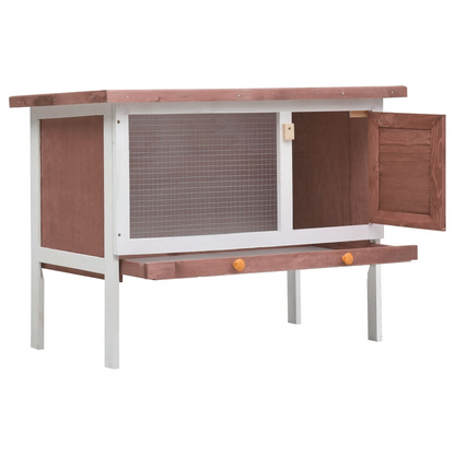 vidaXL Outdoor Rabbit Hutch 1 Layer Brown Wood