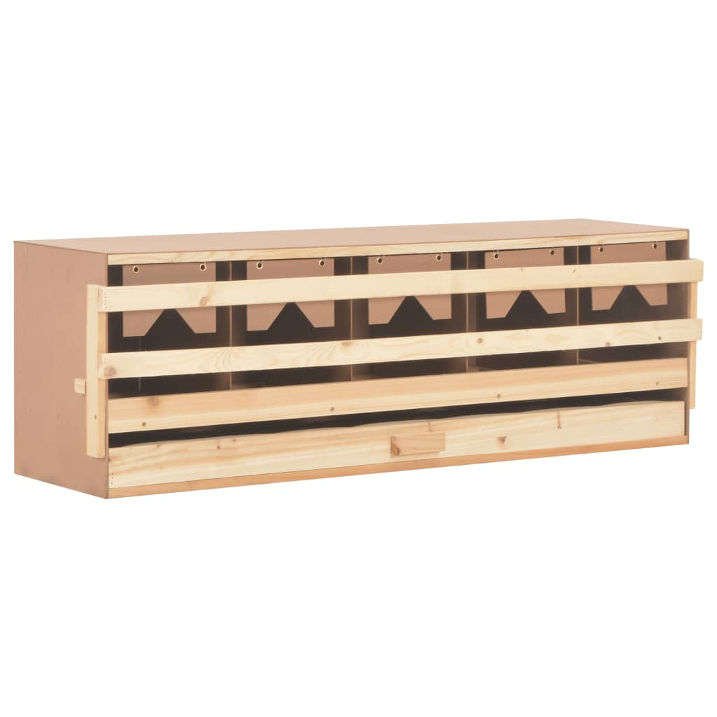 vidaXL Chicken Laying Nest 5 Compartments 46.1"x13"x15" Solid Pine Wood