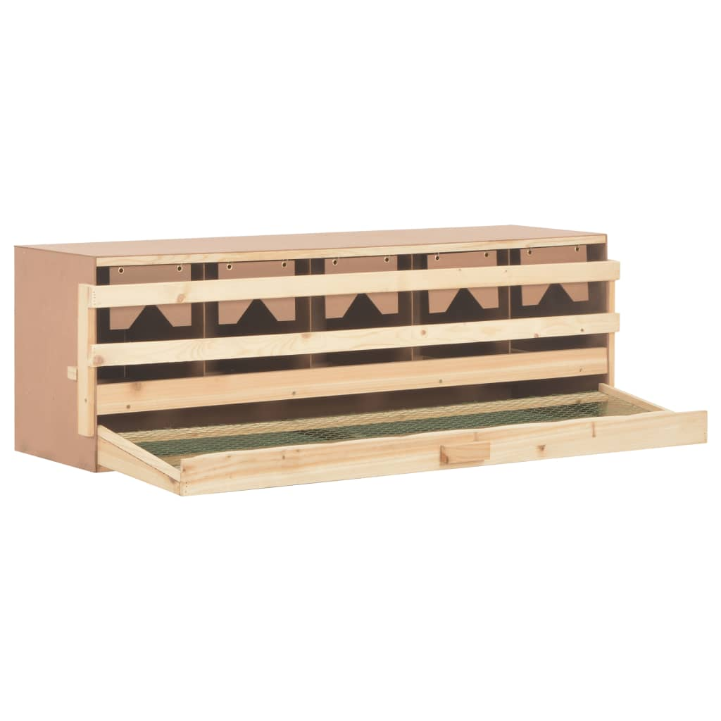 vidaXL Chicken Laying Nest 5 Compartments 46.1"x13"x15" Solid Pine Wood