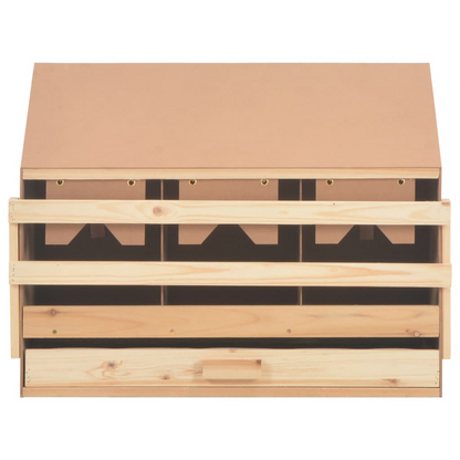 vidaXL Chicken Laying Nest 3 Compartments 28.3"x13"x21.3" Solid Pine Wood