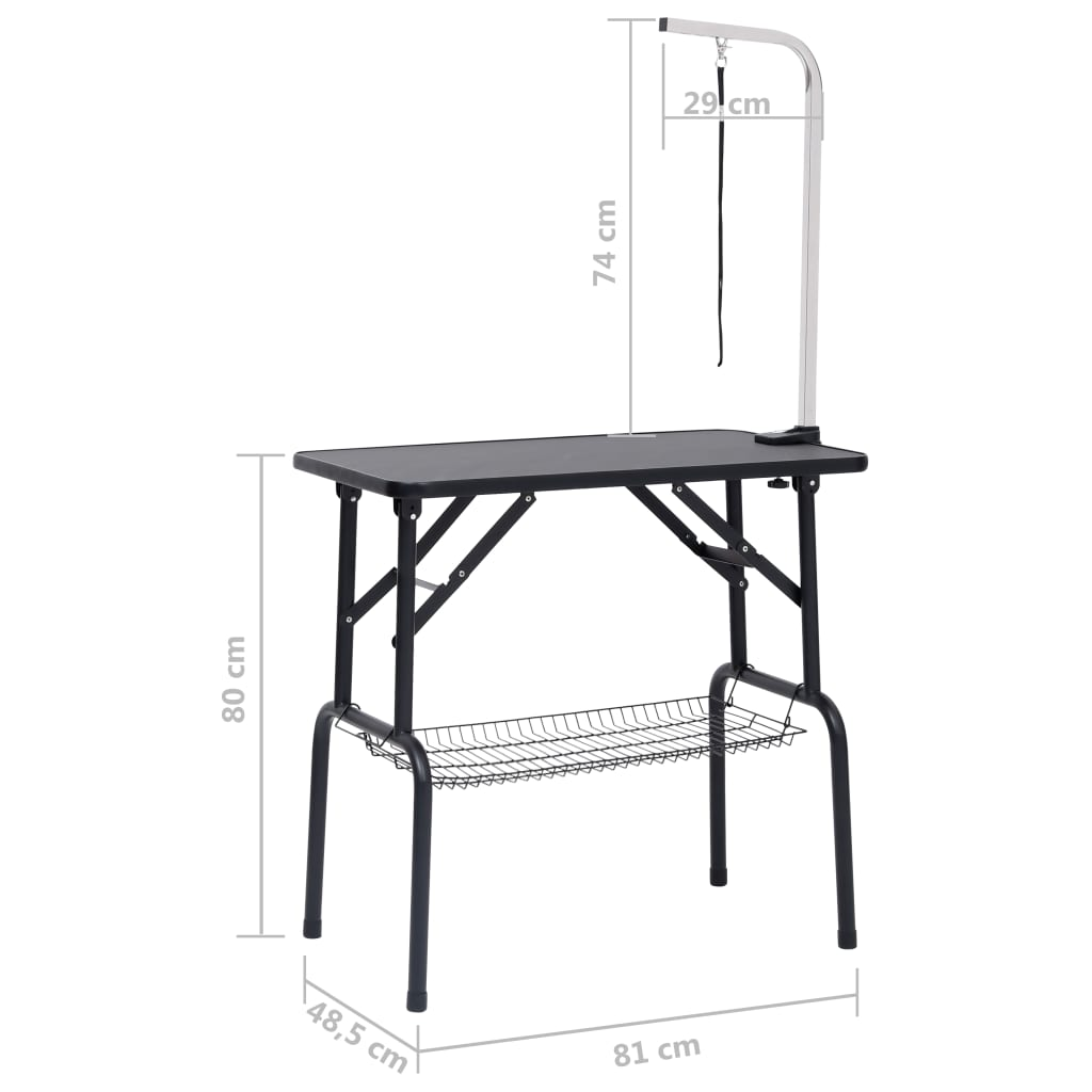 vidaXL Adjustable Dog Grooming Table with 1 Loop and Basket