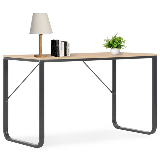 vidaXL Computer Desk Black and Oak 47.2"x23.6"x28.7"