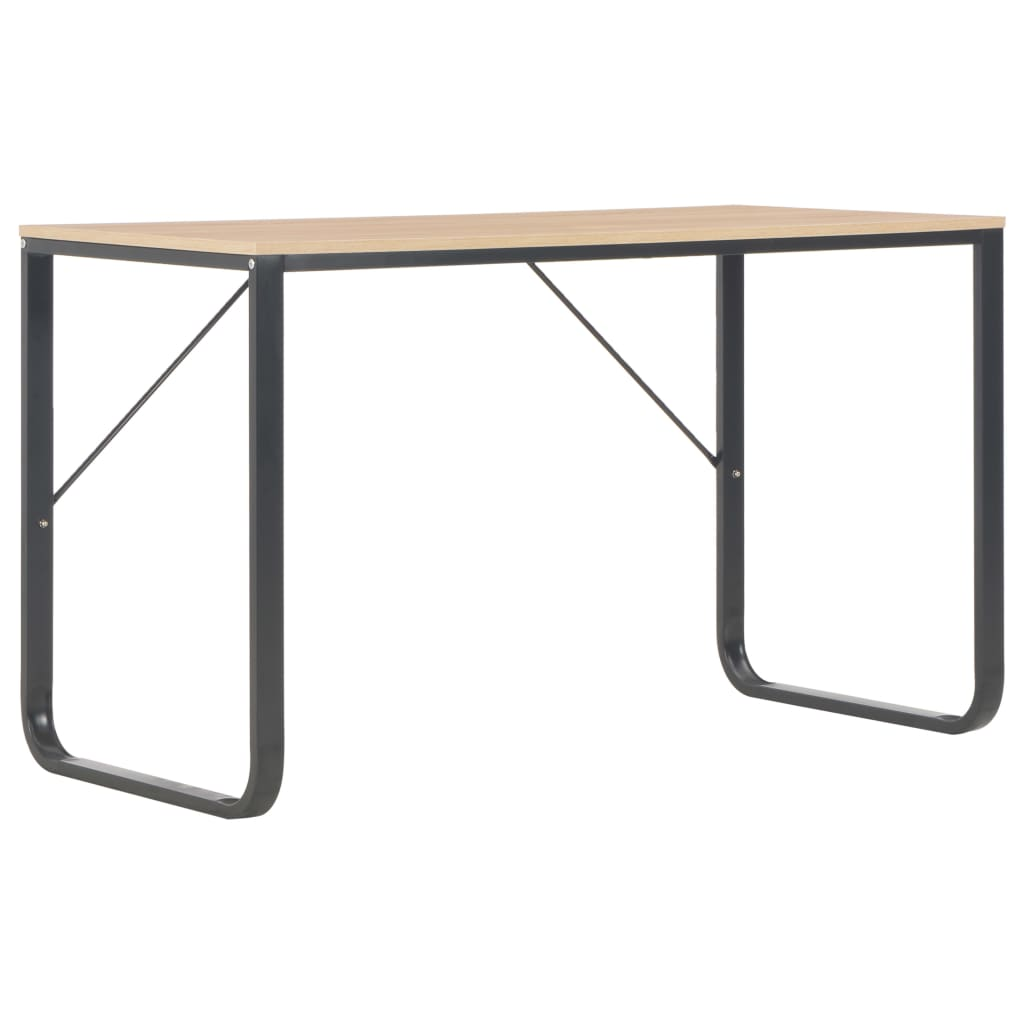 vidaXL Computer Desk Black and Oak 47.2"x23.6"x28.7"