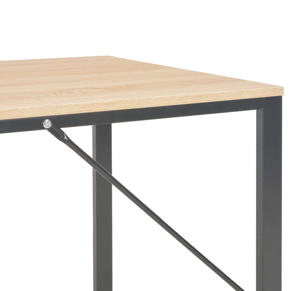 vidaXL Computer Desk Black and Oak 47.2"x23.6"x28.7"