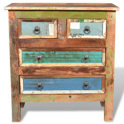 vidaXL Reclaimed Cabinet Solid Wood with 4 Drawers