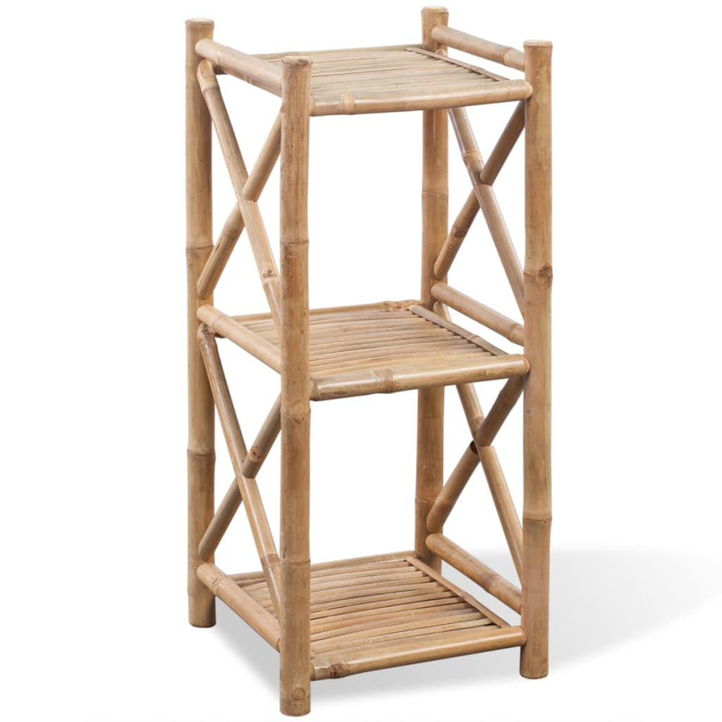 vidaXL 3-Tier Bamboo Shelf  Square