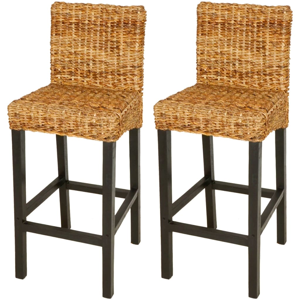 vidaXL Bar Stools 2 pcs Abaca