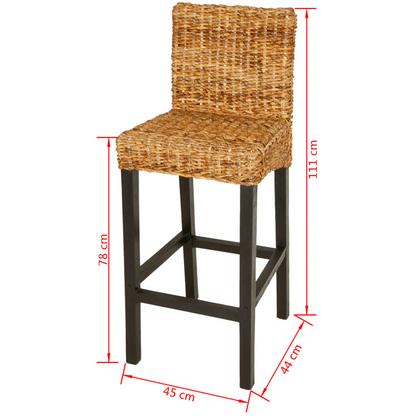 vidaXL Bar Stools 2 pcs Abaca