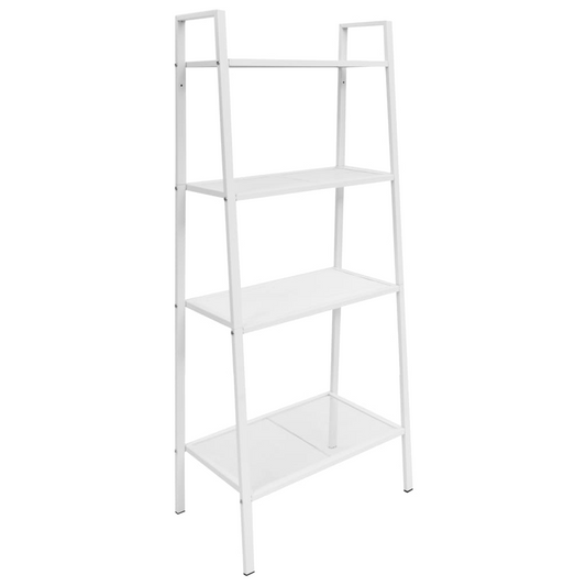 vidaXL Ladder Bookcase 4 Tiers Metal White