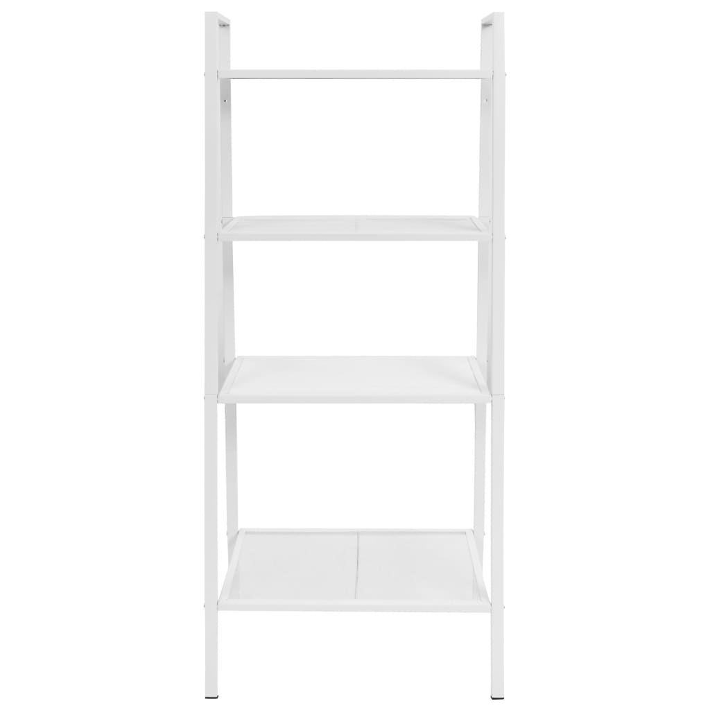 vidaXL Ladder Bookcase 4 Tiers Metal White