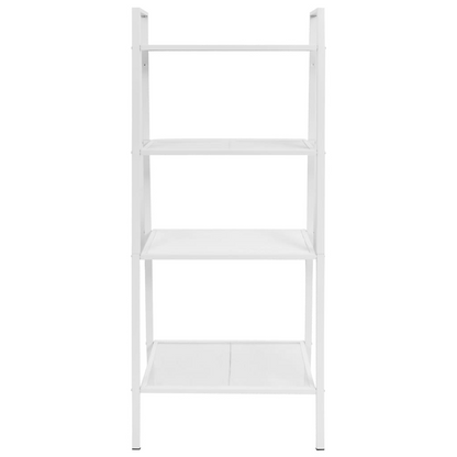 vidaXL Ladder Bookcase 4 Tiers Metal White