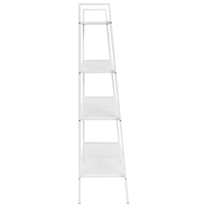 vidaXL Ladder Bookcase 4 Tiers Metal White