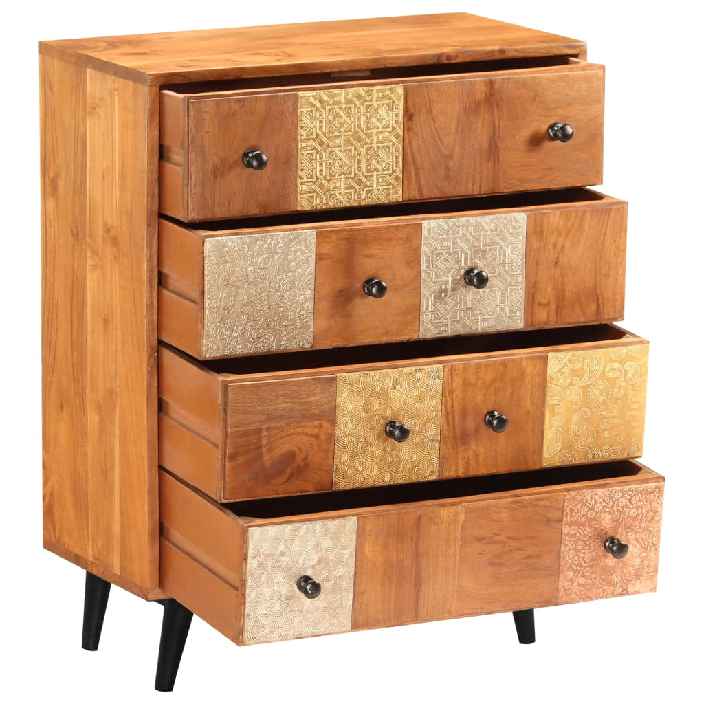 vidaXL Chest of Drawers 23.6"x11.8"x29.5" Solid Acacia Wood