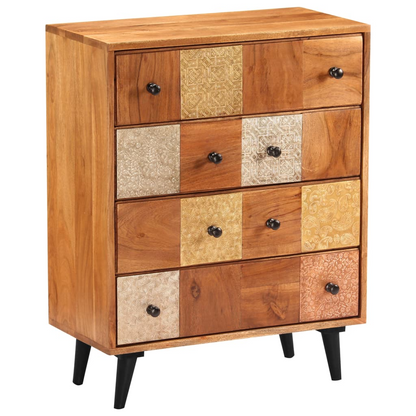 vidaXL Chest of Drawers 23.6"x11.8"x29.5" Solid Acacia Wood