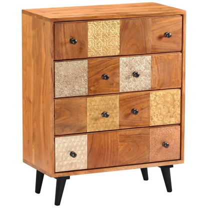 vidaXL Chest of Drawers 23.6"x11.8"x29.5" Solid Acacia Wood