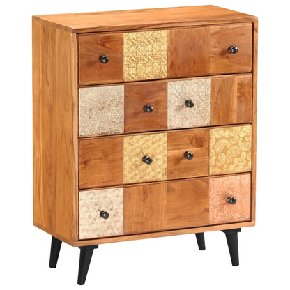 vidaXL Chest of Drawers 23.6"x11.8"x29.5" Solid Acacia Wood