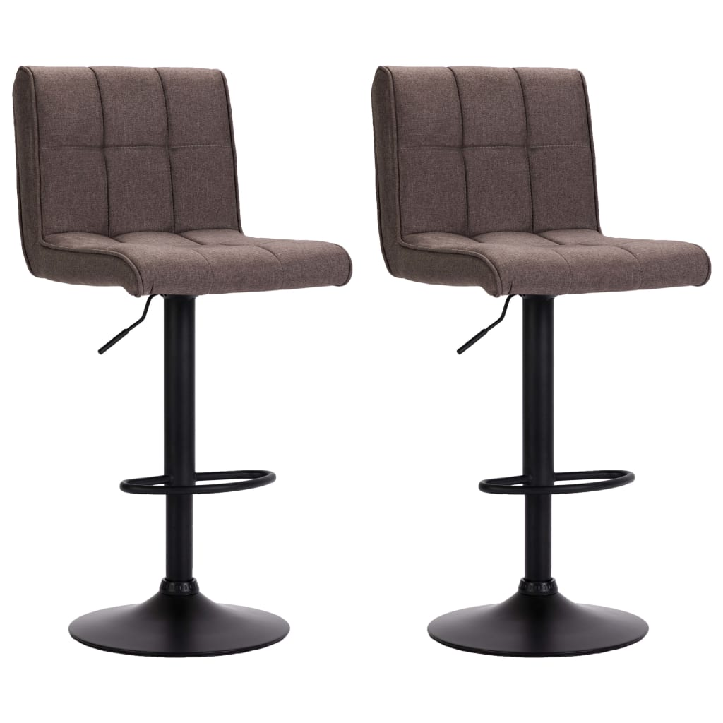 vidaXL Bar Stools 2 pcs Taupe Fabric