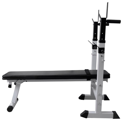 vidaXL Workout Bench with Weight Rack, Barbell and Dumbbell Set 264.6 lb