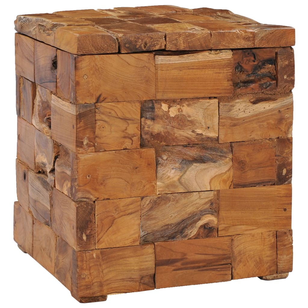 vidaXL Storage Stool Solid Teak Wood