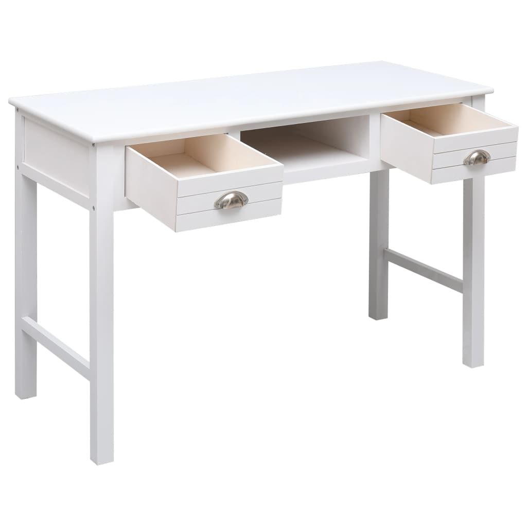 vidaXL Writing Desk White 43.3"x17.7"x29.9" Wood