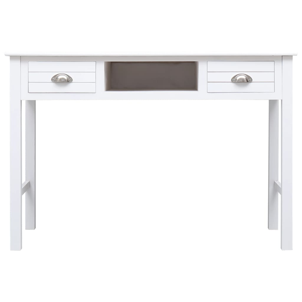 vidaXL Writing Desk White 43.3"x17.7"x29.9" Wood