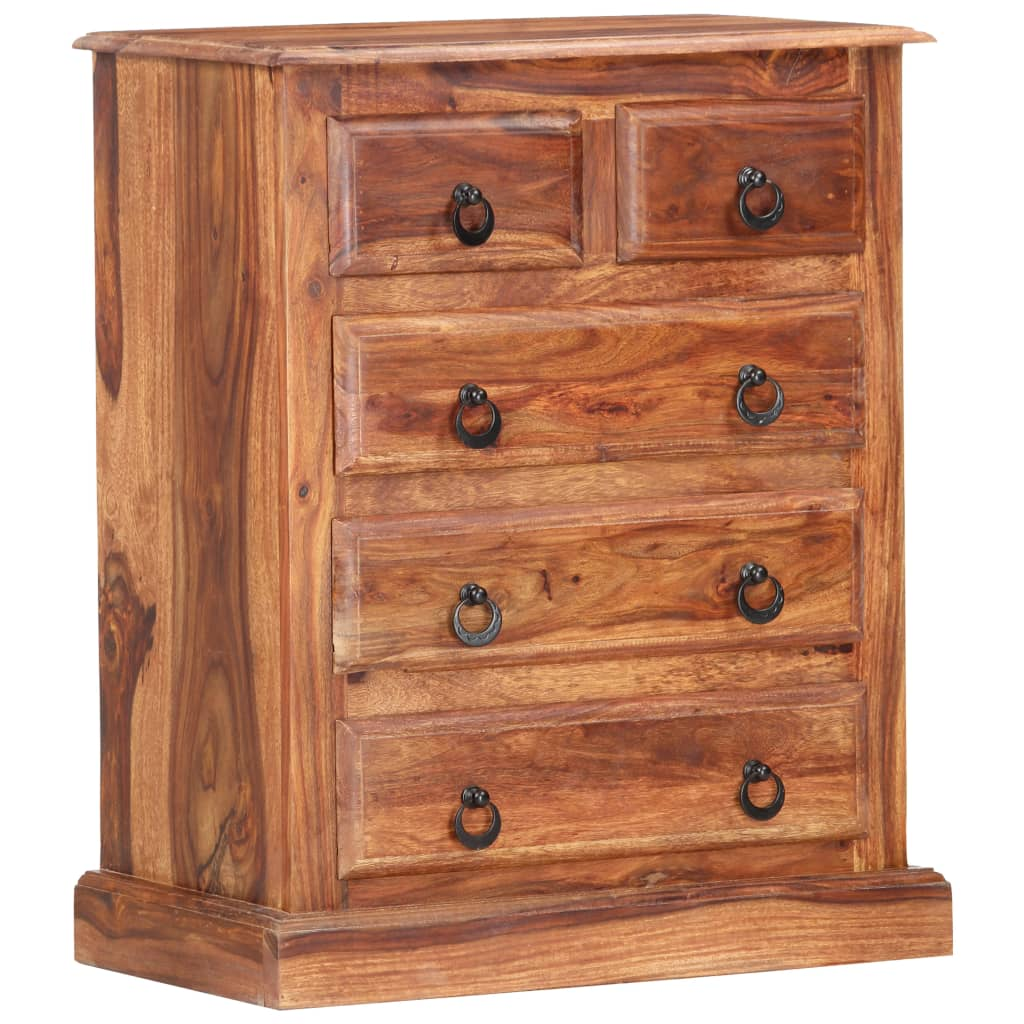 vidaXL Drawer Cabinet 23.6"x13.8"x29.5" Solid Sheesham Wood