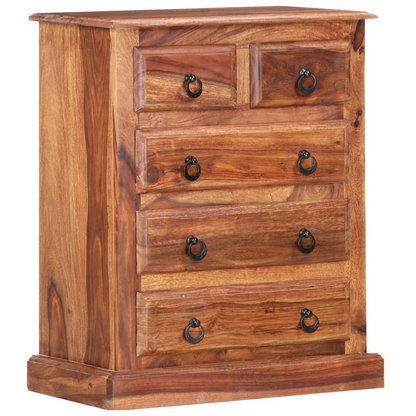 vidaXL Drawer Cabinet 23.6"x13.8"x29.5" Solid Sheesham Wood