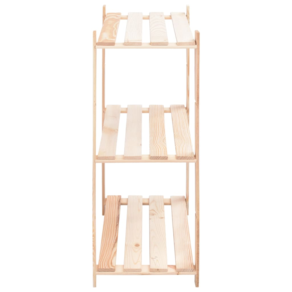 vidaXL 3-Tier Storage Rack 31.5"x15"x35.4" Solid Pinewood 330.7 lb