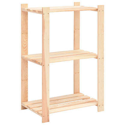 vidaXL 3-Tier Storage Rack 23.6"x15"x35.4" Solid Pinewood 330.7 lb