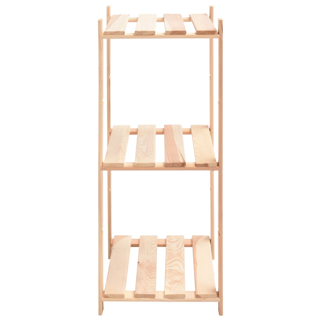 vidaXL 3-Tier Storage Rack 23.6"x15"x35.4" Solid Pinewood 330.7 lb