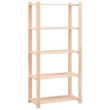 vidaXL 5-Tier Storage Rack 31.5"x15"x66.9" Solid Pinewood 551.2 lb