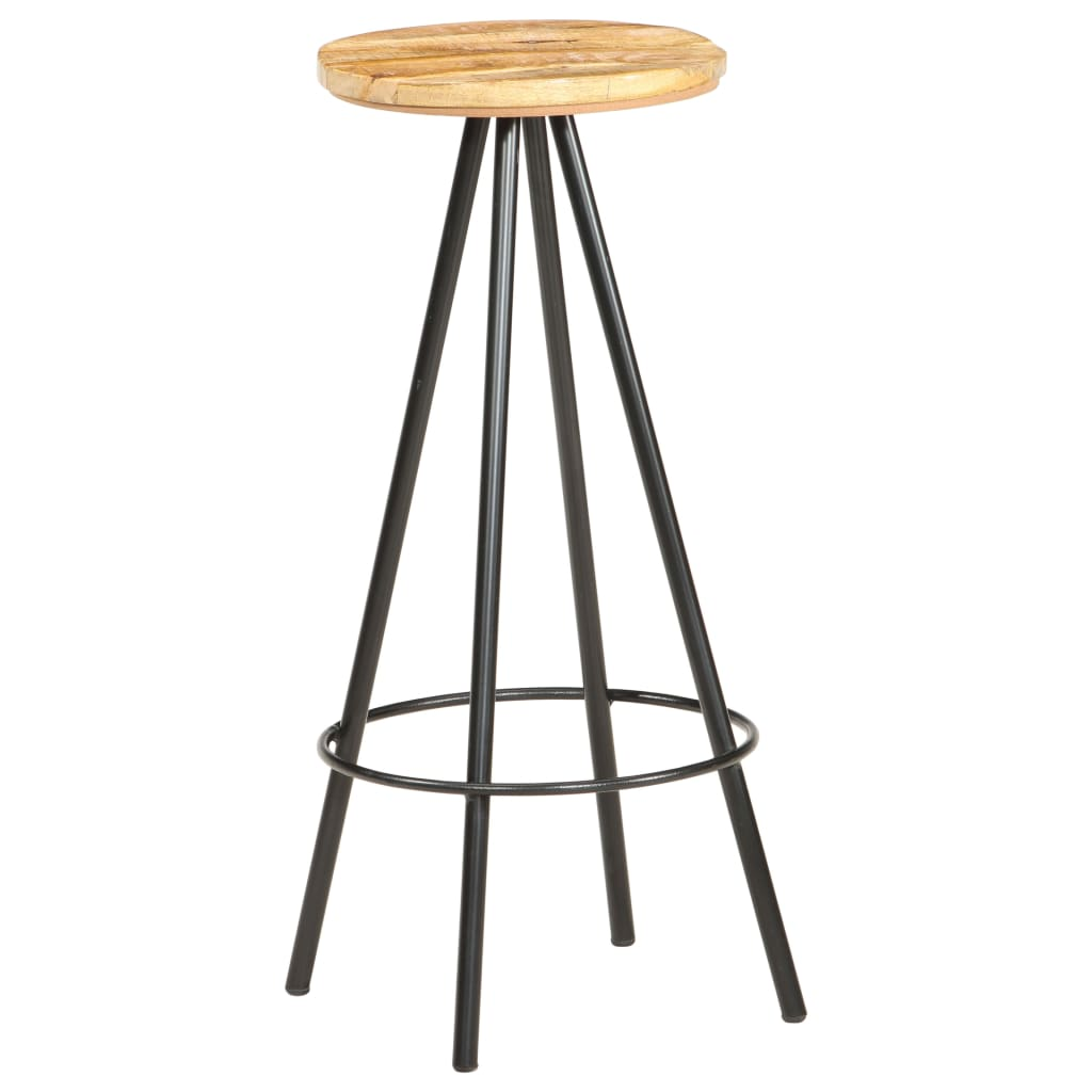 vidaXL Bar Stools 4 pcs Rough Mango Wood