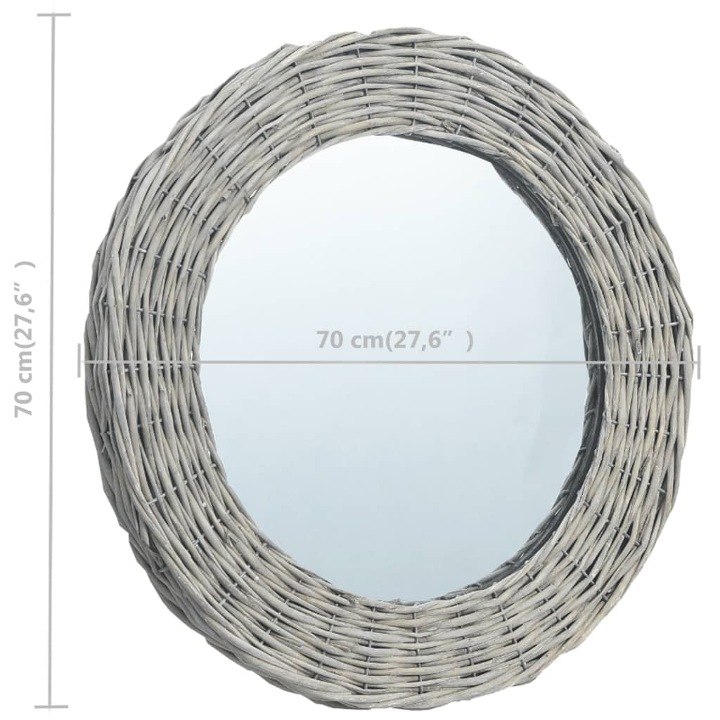 vidaXL Mirror 27.6" Wicker