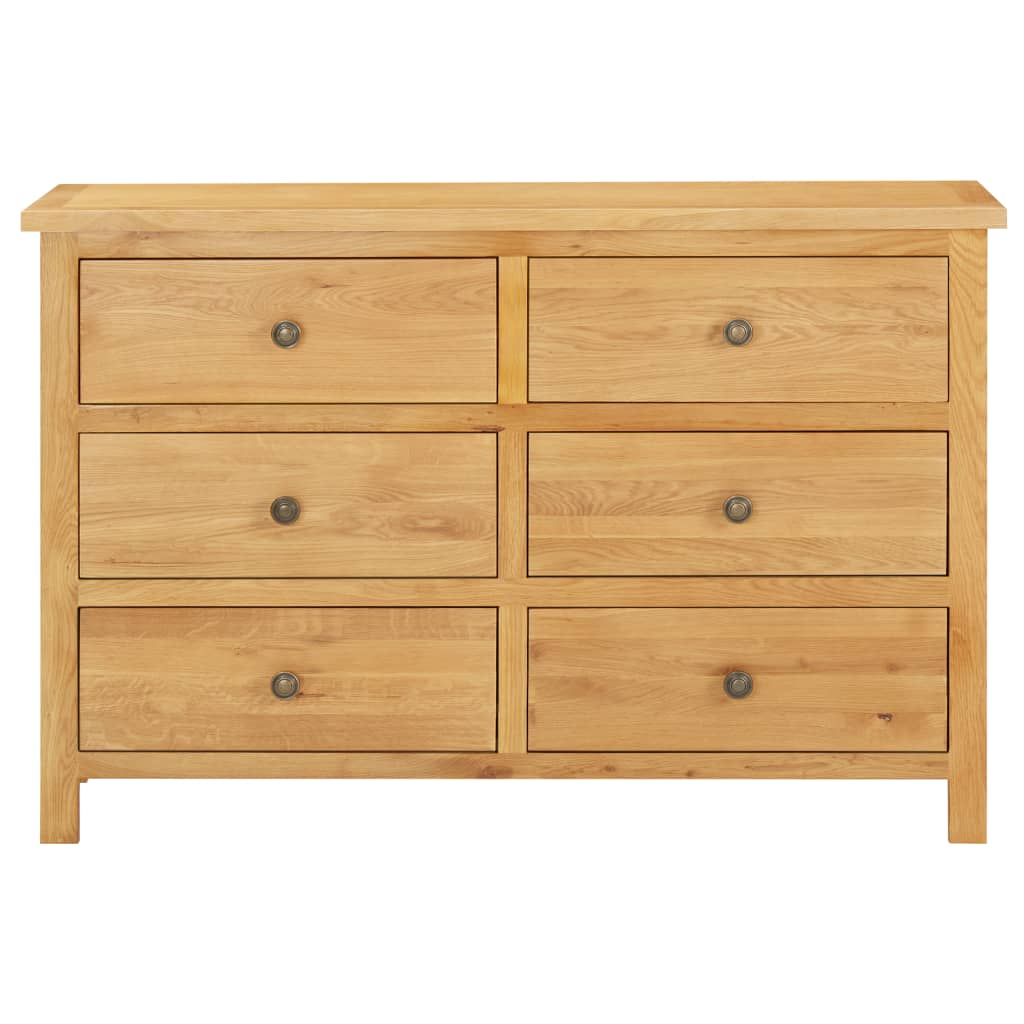 vidaXL Chest of Drawers 41.3"x13.2"x28.7" Solid Oak Wood