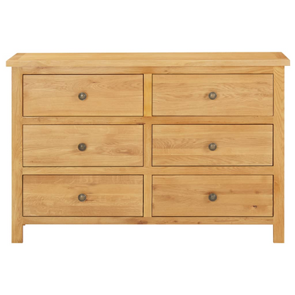 vidaXL Chest of Drawers 41.3"x13.2"x28.7" Solid Oak Wood