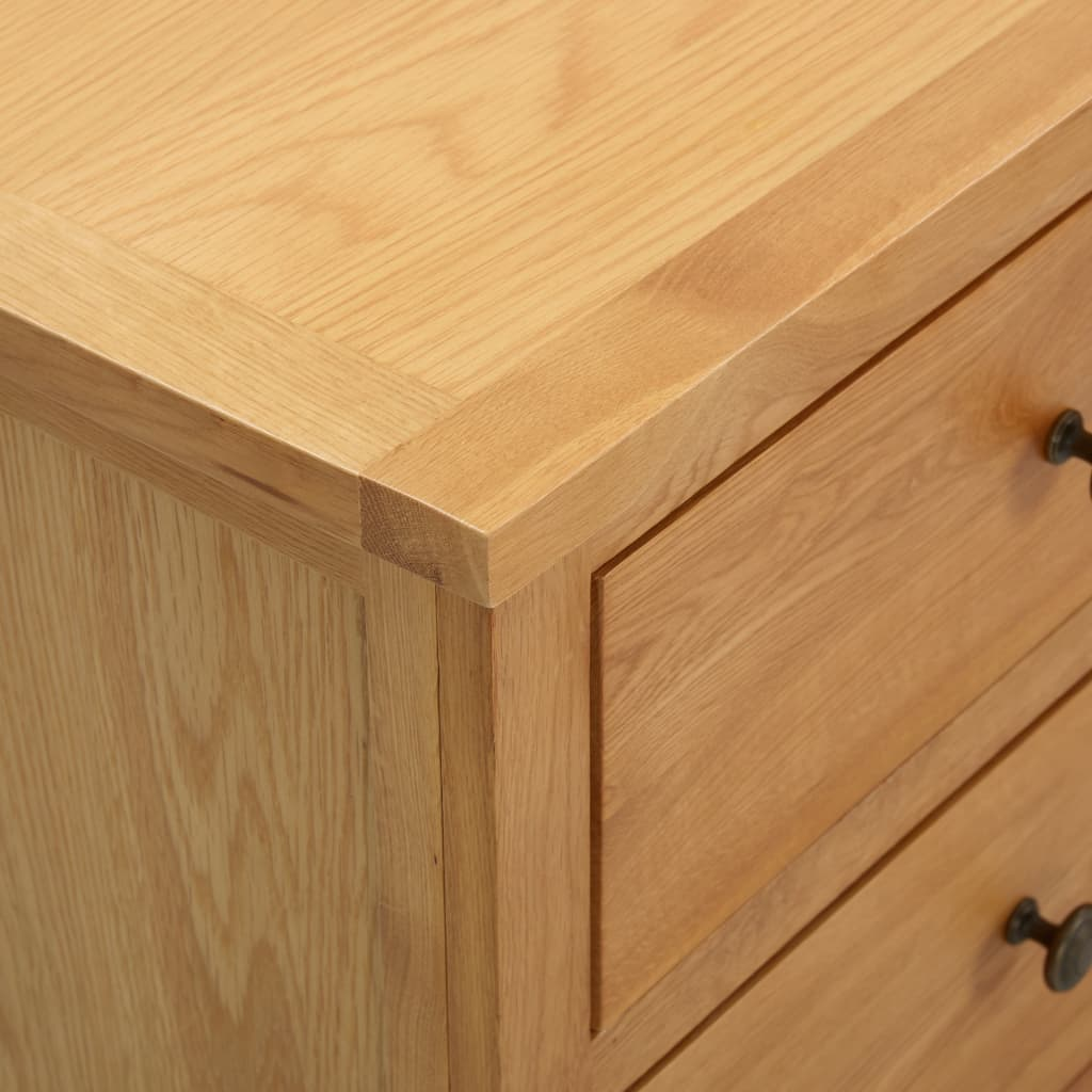 vidaXL Chest of Drawers 41.3"x13.2"x28.7" Solid Oak Wood