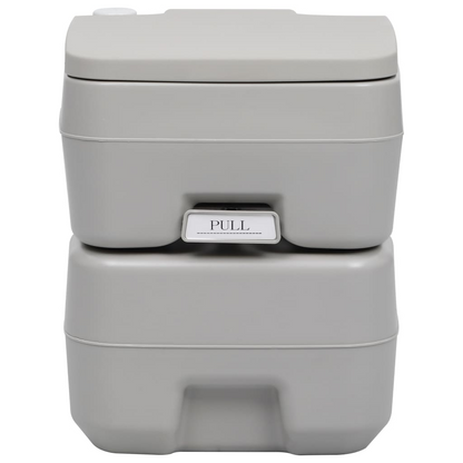 vidaXL Portable Camping Toilet Gray 5.3+2.6 gal