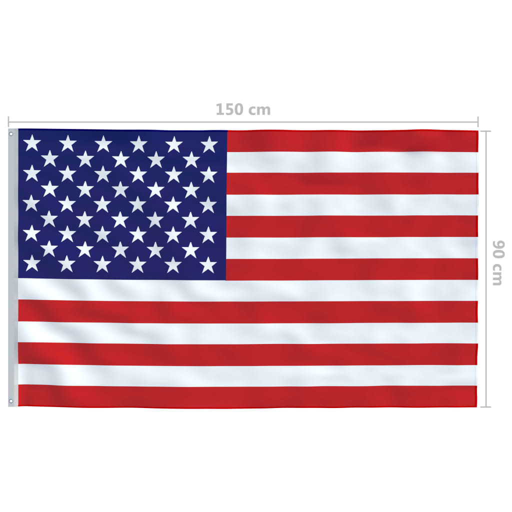 vidaXL US Flag and Pole Aluminum 19.7'