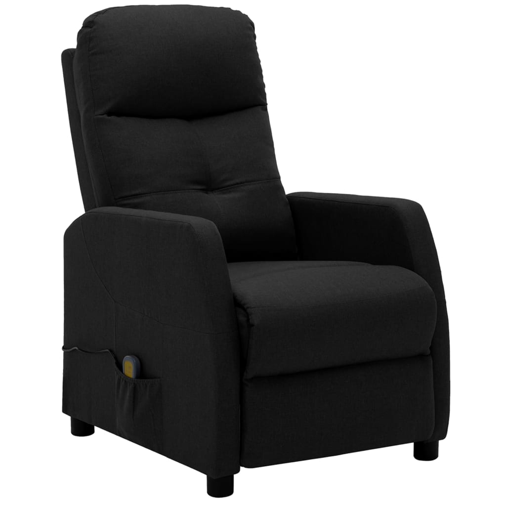 vidaXL Electric Massage Recliner Black Fabric