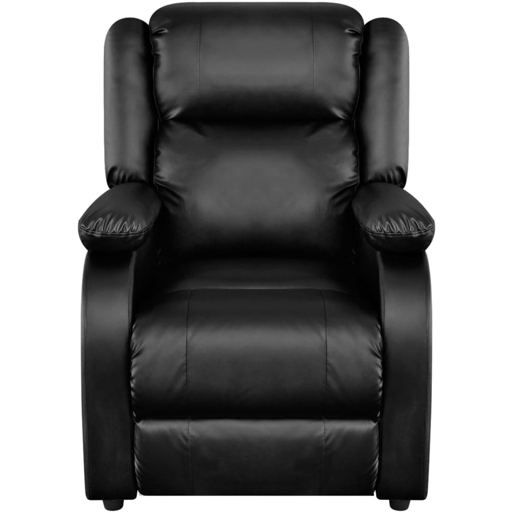 vidaXL Massage Recliner Black Faux Leather