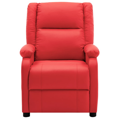 vidaXL Massage Recliner Red Faux Leather