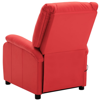 vidaXL Massage Recliner Red Faux Leather