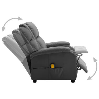 vidaXL Massage Recliner Anthracite Faux Leather