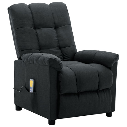 vidaXL Massage Recliner Dark Gray Fabric