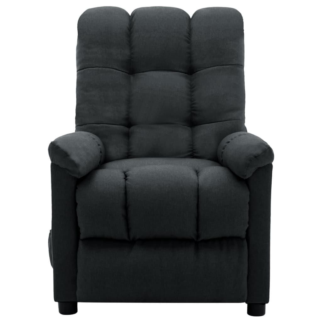 vidaXL Massage Recliner Dark Gray Fabric