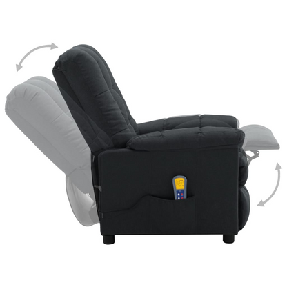 vidaXL Massage Recliner Dark Gray Fabric