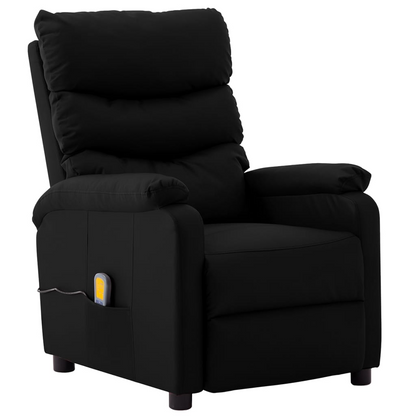 vidaXL Massage Recliner Black Faux Leather