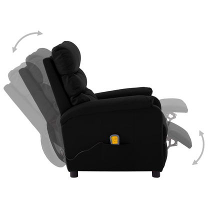 vidaXL Massage Recliner Black Faux Leather