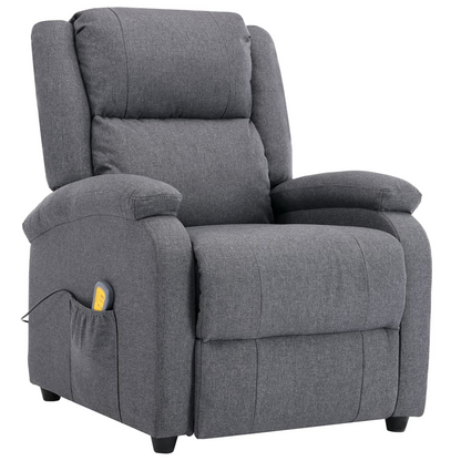 vidaXL Massage Recliner Dark Gray Fabric